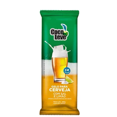 Gelo Coco Leve Sabor Cerveja, Sal e Limão 200ml